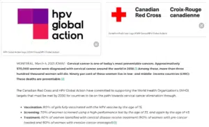 Canadian Red Cross and HPV Global Action coming together to support International HPV Awareness Day